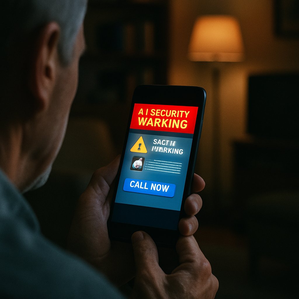 Fake security alert on a phone